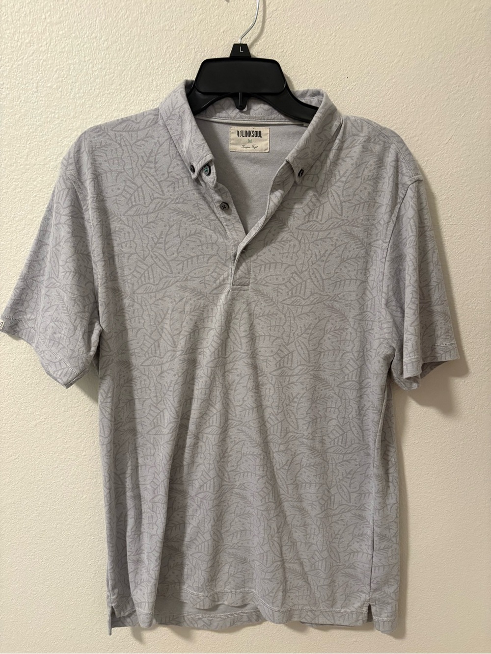 LinkSoul Men's Light Gray Short-Sleeve Polo Shirt